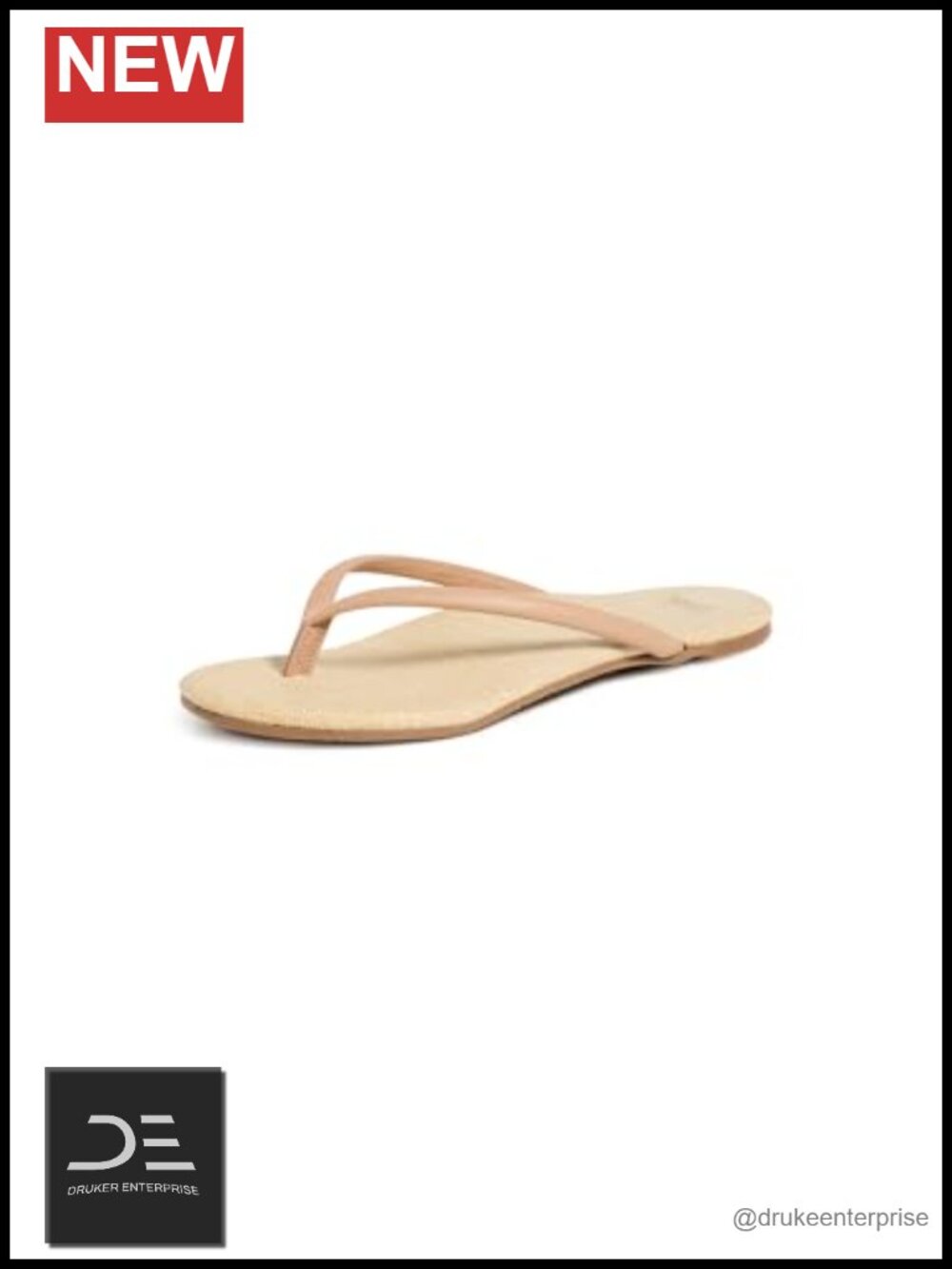 Women's Leather Flip Flop Sandals with Molded Arch & Memory Foam Sole